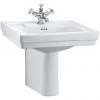 Burlington Contemporary Medium Basin and Semi Pedestal - Various Tap Hole Options