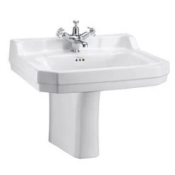 Burlington Edwardian Large Basin and Semi Pedestal - Various Tap Hole Options