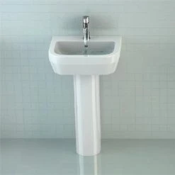 Victorian Plumbing Store 24 Victorian Plumbing Store -Victorian Plumbing Store Britton Bathrooms Curve Washbasin 50cm with round full pedestal d1 375