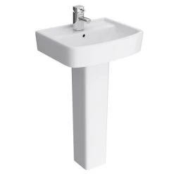Brooklyn Modern Square Basin + Pedestal (1 Tap Hole)