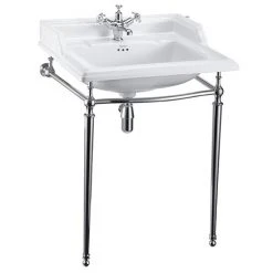Burlington Classic 65cm Basin & Chrome Basin Stand - Various Tap Hole Options