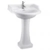 Burlington Classic Round 65cm Basin with Pedestal - Various Tap Hole Options