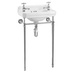 Burlington Cloakroom 515mm 2TH Edwardian Basin & Chrome Wash Stand