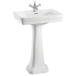 Burlington Contemporary Medium Basin and Pedestal - Various Tap Hole Options
