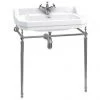 Burlington Edwardian 80cm Basin and Chrome Wash Stand - Various Tap Hole Options
