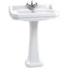Burlington Edwardian 80cm Basin and Pedestal - Various Tap Hole Options