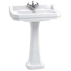 Burlington Edwardian 80cm Basin and Pedestal - Various Tap Hole Options