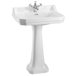 Burlington Edwardian Large Basin and Pedestal - Various Tap Hole Options