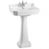 Burlington Edwardian Medium Basin and Regal Pedestal - Various Tap Hole Options