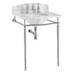 Victorian Plumbing Store 44 Victorian Plumbing Store -Victorian Plumbing Store Burlington Georgian Carrara Marble Basin with Chrome Wash Stand d1 460