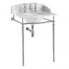Burlington Georgian Carrara Marble Basin with Chrome Wash Stand
