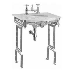 Burlington Georgian Carrera Marble Basin with Polished Aluminium Wash Stand 5 Burlington Georgian Carrera Marble Basin with Polished Aluminium Wash Stand -Victorian Plumbing Store Burlington Georgian Carrera Marble Basin with Polished Aluminium Wash Stand d2 460