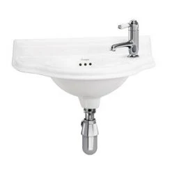 Burlington Traditional 1TH Wall Mounted Curved Cloakroom Basin - P13R