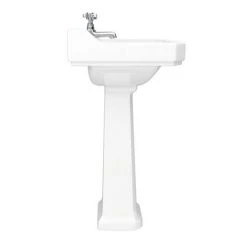 Nuie Carlton 1 Tap Hole Traditional Basin + Pedestal (Various Size Options) -Victorian Plumbing Store CARL1THBAS D2 460