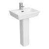 Cubo Basin + Full Pedestal (520mm Wide - 1 Tap Hole)