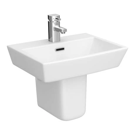 Cubo Basin + Semi Pedestal (520mm Wide - 1 Tap Hole) 2 Cubo Basin + Semi Pedestal (520mm Wide - 1 Tap Hole) - Image 2
