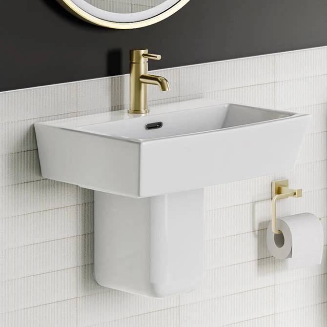 Cubo Basin + Semi Pedestal (520mm Wide - 1 Tap Hole) 1 Cubo Basin + Semi Pedestal (520mm Wide - 1 Tap Hole)