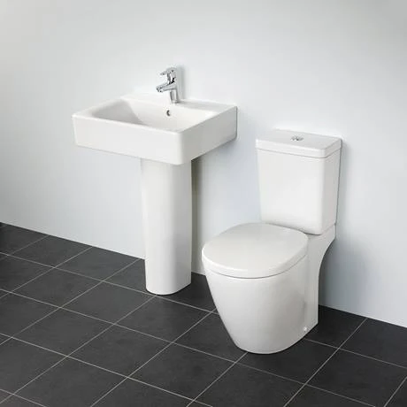 Ideal Standard Connect Cube 1TH Basin + Pedestal 2 Ideal Standard Connect Cube 1TH Basin + Pedestal - Image 2