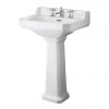Old London Richmond 600mm Traditional 3TH Basin & Full Pedestal