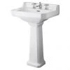 Old London Richmond Comfort Height Traditional 3TH Basin & Pedestal