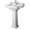 Old London Richmond Comfort Height Traditional 1TH Basin & Pedestal