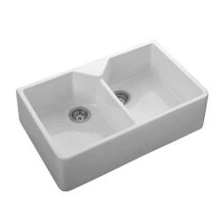 Rangemaster Double Bowl Belfast Ceramic Kitchen Sink -Victorian Plumbing Store CDB800WH d4 460