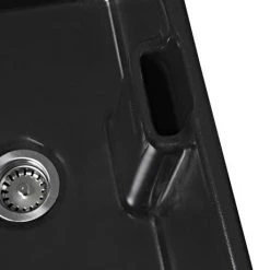 Rangemaster Grange Belfast Matt Black Ceramic Kitchen Sink inc. Basket Strainer Waste -Victorian Plumbing Store CGR595MB D4 460