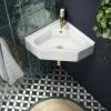 Chatsworth Traditional Corner Cloakroom Basin 1TH - Gloss White