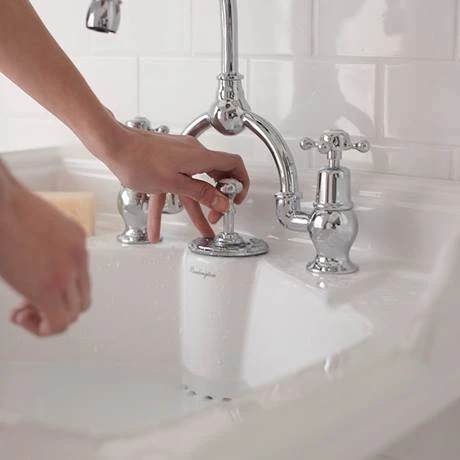 Burlington Classic 650mm 2TH Basin with Invisible Overflow/Waste & Chrome Wash Stand 4 Burlington Classic 650mm 2TH Basin with Invisible Overflow/Waste & Chrome Wash Stand - Image 4