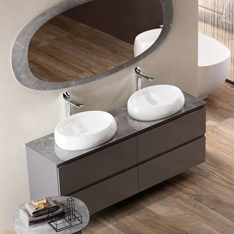 RAK Cloud 58cm Counter Top Basin - Gloss White 2 RAK Cloud 58cm Counter Top Basin - Gloss White - Image 2