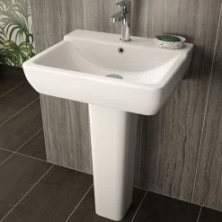 Hudson Reed Arlo 550mm 1TH Basin + Full Pedestal