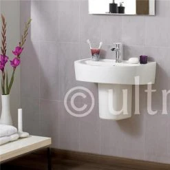 Ultra - Priory 600 Basin 1TH & Semi Pedestal - CPR001 5 Ultra - Priory 600 Basin 1TH & Semi Pedestal - CPR001 -Victorian Plumbing Store CPR001 d2 375