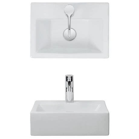 Crosswater - Gerona 1 Tap Hole Countertop or Wall Mounted Basin - 425 x 305mm 2 Crosswater - Gerona 1 Tap Hole Countertop or Wall Mounted Basin - 425 x 305mm - Image 2