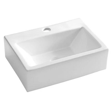 Crosswater - Gerona 1 Tap Hole Countertop or Wall Mounted Basin - 425 x 305mm 1 Crosswater - Gerona 1 Tap Hole Countertop or Wall Mounted Basin - 425 x 305mm