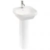 Britton Bathrooms Curve2 450mm 1TH Basin with Full Pedestal