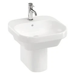 Britton Bathrooms Curve2 450mm 1TH Basin with Semi Pedestal