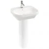 Britton Bathrooms Curve2 550mm 1TH Basin with Full Pedestal