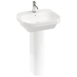 Britton Bathrooms Curve2 550mm 1TH Basin with Full Pedestal