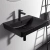 Ideal Standard Connect Air Cube Silk Black 600mm Wall Mounted / Vanity Basin - E0298V3