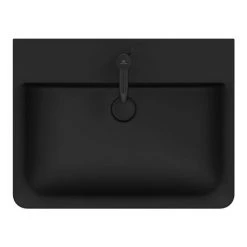 Ideal Standard Connect Air Cube Silk Black 600mm Wall Mounted / Vanity Basin - E0298V3 -Victorian Plumbing Store E0298V3ai.4 460