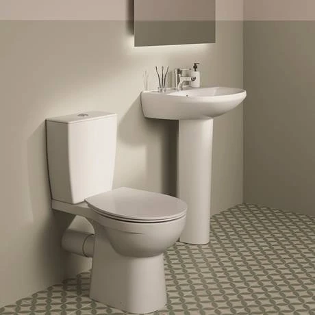 Ideal Standard Eurovit+ 550mm 1 Tap Hole Basin + Pedestal 3 Ideal Standard Eurovit+ 550mm 1 Tap Hole Basin + Pedestal - Image 3