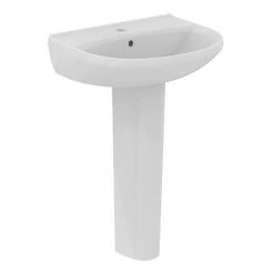 Ideal Standard Eurovit+ 550mm 1 Tap Hole Basin + Pedestal 7 Ideal Standard Eurovit+ 550mm 1 Tap Hole Basin + Pedestal -Victorian Plumbing Store E254701 D3 460
