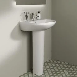 Ideal Standard Eurovit+ 550mm 1 Tap Hole Basin + Pedestal