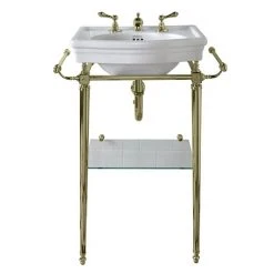 Imperial Etoile 530mm Small Basin + Antique Gold Basin Stand