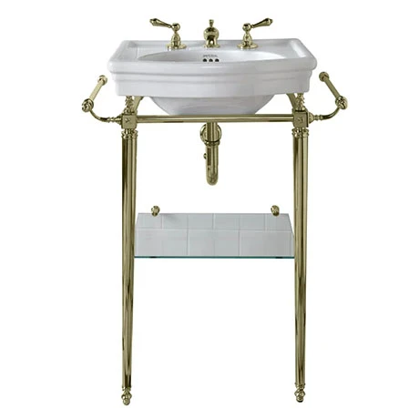 Imperial Etoile 530mm Small Basin + Antique Gold Basin Stand 1 Imperial Etoile 530mm Small Basin + Antique Gold Basin Stand
