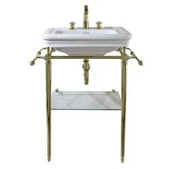 Imperial Etoile 605mm Medium Basin + Antique Gold Basin Stand