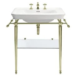 Imperial Etoile 700mm Large Basin + Antique Gold Basin Stand