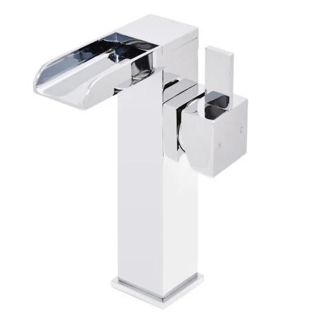 Edge High Rise Waterfall Basin Mixer with Oval Counter Top Basin 2 Edge High Rise Waterfall Basin Mixer with Oval Counter Top Basin - Image 2