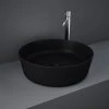RAK Feeling 420mm 0TH Slim Round Counter Top Wash Basin - Matt Black - FEECT4200504A