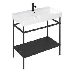 Britton Shoreditch Frame 1000mm Basin & Black Wash Stand